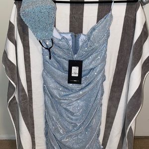 Metallic Mini Dress- Matching Mask